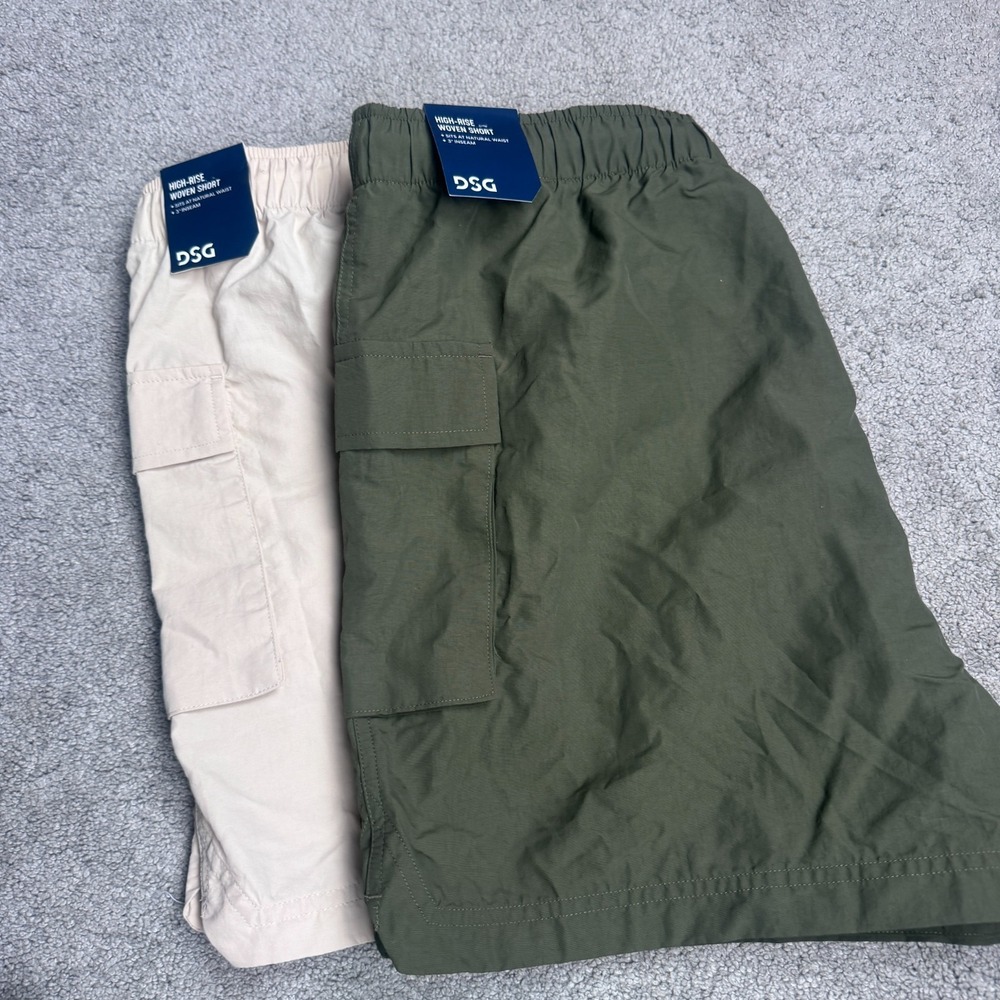 DSG Women's Cargo Woven Shorts Medium Sand Green Olive High Rise 3" Lot of 2